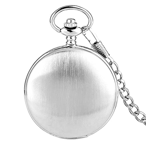 LCHJX Silber Golden Smooth Mechanical Watch Herren Taschenuhren Männer Frauen handwickelnde Taschenuhr Kette einfache Uhren von LCHJX
