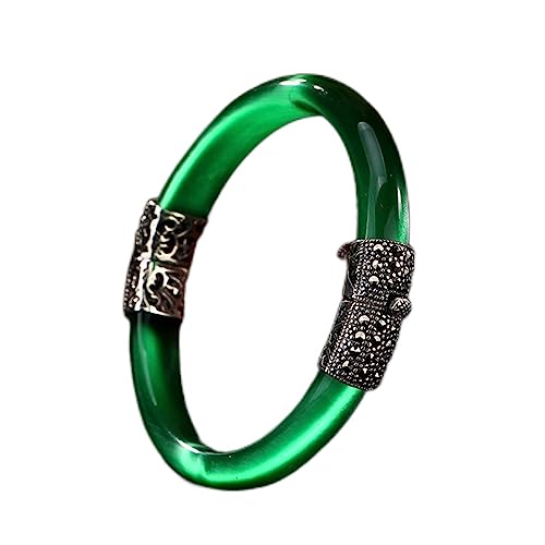 LCHJX Silberbänder Frauen grün Opal Armreifen Schmuck (e) von LCHJX