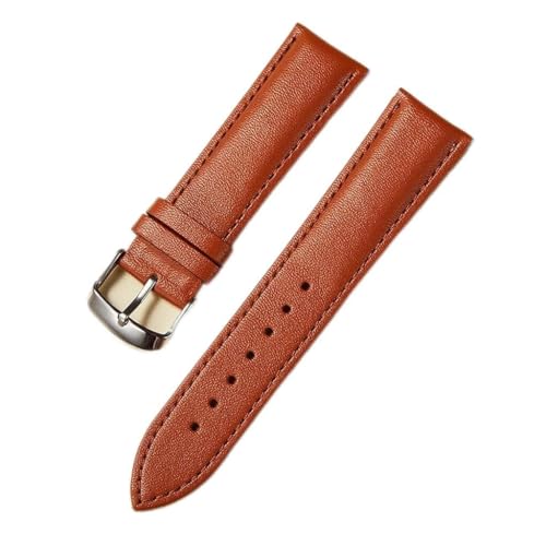 Leder Uhrengurt 14mm 16 mm 18 mm 20 mm 22 mm Uhrenband für Frauen Männer Uhr Accessoires Festschnalle rot (d, 18mm) von LCHJX
