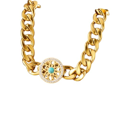 NEU 2025 316L Edelstahl Oval Grüne Zirkon Halskette für Frauen 2025 trendige goldene Farbe Dicke Kette Schmuckparty Dekoration Schmuck Luxus mit Ihnen Accessoires Trendy Beste für Geschenk von LCHJX