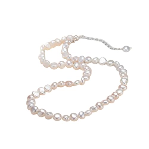 NEU 2025 5-6mm natürlicher Süßwasserperlen Halskette Mode Schmuck für Geschenk, 925 Sterling Silber Halskette für Frauen ihre Dekoration Schmuck Gedenk mit Ihnen Accessoires Trendy Beste für Geschenk von LCHJX