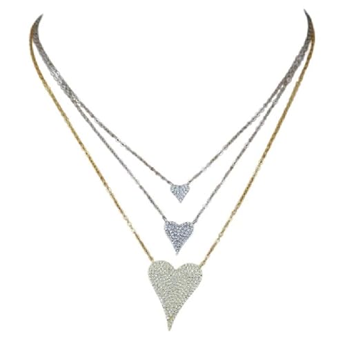 NEU 2025 925 Sterling Silber Clear Cz niedlich schöner Herz Charme Anhänger Halskette zarte romantische Kette Frauen Liebhaber Dekoration Schmuck Luxus mit Ihrem Accessoires Trendy Beste for Gift von LCHJX