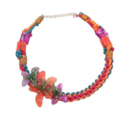 NEU 2025 UNISEX Big handgefertigtes Acryl Halskette für Frauen Mode Maxi Blumenhärkerdekoration Schmuck Luxus mit Ihnen Accessoires Trendy Kreativ für Frauen und Männer von LCHJX