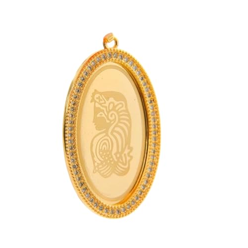 NEU 2026 Araber Gold Anhänger 18k plattiert Dubai Turkish Oval Halskette Anhänger Frauen Braut Hochzeit religiöser Dekoration Schmuck Luxus für Sie Accessoires Trendy Creative Bestes Geschenk von LCHJX