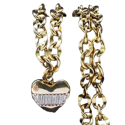 NEU 2026 süße Liebe Kristall Pfirsich Herz Choker Halskette für Frauen Edelstahl Kupfer Schlüsselbein Kette Party Dekoration Schmuck Luxus mit Ihnen Accessoires Trendy Kreatives Bestes Geschenk von LCHJX