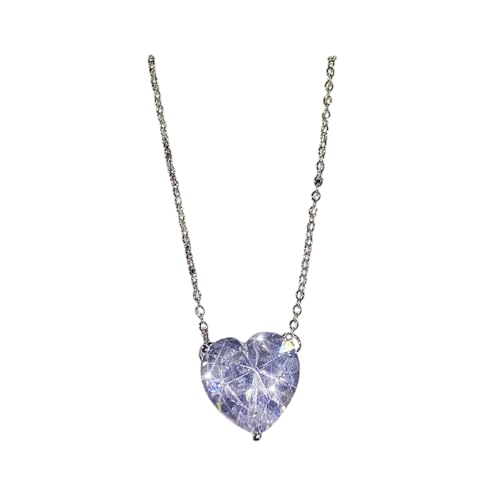 Neu 2026 Ankunft 925 Sterling Silber Choker einfach Herz Edelstein Edelstein Emerald Diamond Ruby Aquamarine Weißgold Halskette Frauen Juwely Party Geschenk Juwely Geschenk Mode -Accessoires Kreativ von LCHJX