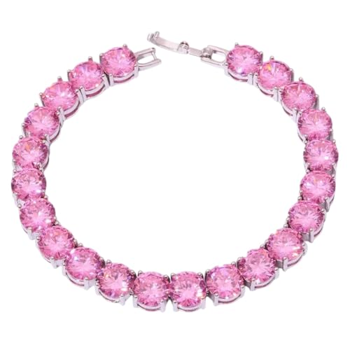 Neu für trendy 2025 Multigem Silberschildes Schmuck für Frauen Hochzeitskette Armband 7 7/8 "Schmuck Modeaccessoires kreatives Geschenk von LCHJX