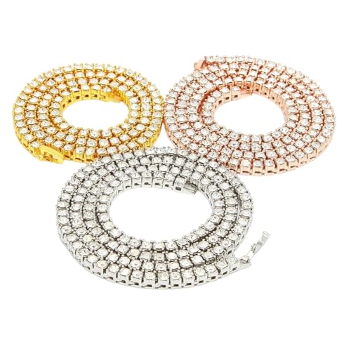 Neue 2025 3mmreihe Zirkon Halskette Zirkon Tenniskette Persönlichkeit Trend Halskette für Männer & Frauen Schmuck Geschenke Dekoration Schmuck Luxus mit für Sie Accessoires Trendy Creative Best von LCHJX