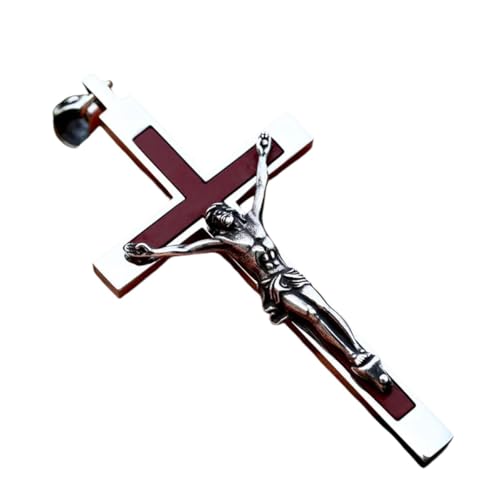 Neue 2025 Katholische religiöse gute Details Jesus Stück Kreuz Anhänger Halskette für Männer Geschenk Vintage Kette Christian Dekoration Schmuck Luxus mit Ihnen Accessoires Trendy Best für Geschenk von LCHJX