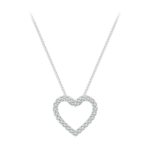 Neue 2026 Unisex Herzketten für Frauen, D -Farb vvs1 Moissanit 925 Sterling Silber Anhänger Halskette Juwel Dekoration Schmuck Luxus mit youaccessoires trendy kreativ für Frauen und Männer von LCHJX