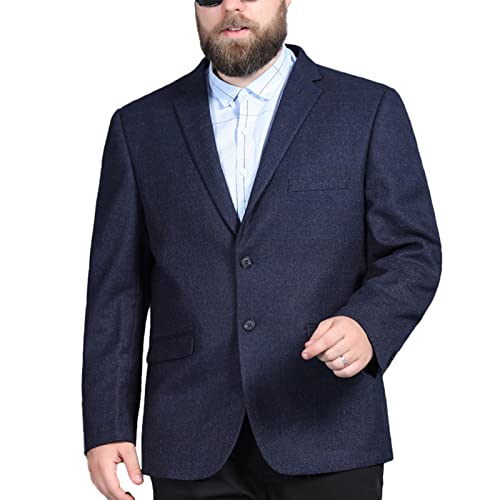 LCHYG Herren Plus Größe Blazer Zwei-Knopf-Business-Anzug Jacke Hochzeit Stylish Dress,Dark Blue,8XL von LCHYG