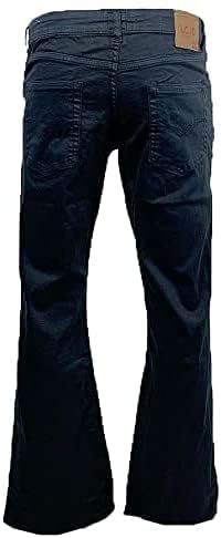 LCJ Denim Herren Flare Navy Blue Stretch Indie Retro Jeans 70er Jahre Glockenhose LC16 (AS8, Waist_Inseam, Numeric_30, Numeric_30, 30W 32L), dunkles marineblau, 30 W/30 L von LCJD