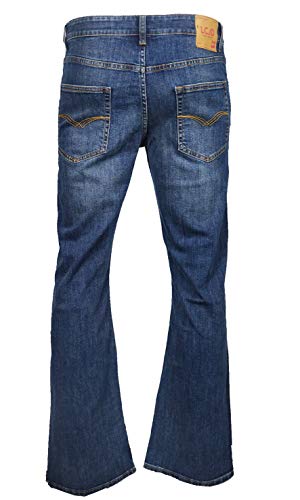 LCJ Denim Herren Jeanshose mit Schlag, Indie-Stil, 70er-Jahre-Jeans, ausgestellt, LC16 Gr. 32 W/34 L, blau von LCJ Denim