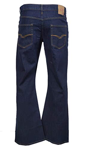 LCJ Denim Herren Super Flare Jeans Stretch Indigo Indie 70er Jahre Bell Pants, blau, 28 W/30 L von LCJ Denim