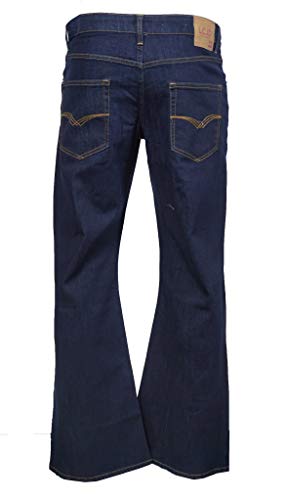 LCJ Denim Herren Super Flare Jeans Stretch Indigo Indie 70er Jahre Bell Pants, blau, 32 W/30 L von LCJ Denim