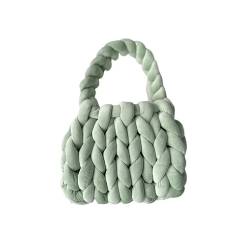 Chunky Garn Gewebte UmhäNgetasche Diy Samtfaden Handarbeit Stricken Kreative Computer Tasche Dicke Linie Stricken Tasche Hand Tragen Schulter Tasche Tasche(12,28X20X20CM) von LCKKJHG