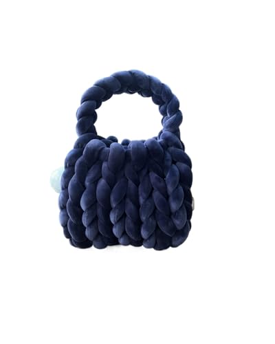 Chunky Garn Gewebte UmhäNgetasche Diy Samtfaden Handarbeit Stricken Kreative Computer Tasche Dicke Linie Stricken Tasche Hand Tragen Schulter Tasche Tasche(13,35X29X20cm) von LCKKJHG