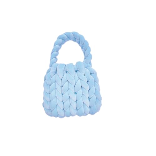 Chunky Garn Gewebte UmhäNgetasche Diy Samtfaden Handarbeit Stricken Kreative Computer Tasche Dicke Linie Stricken Tasche Hand Tragen Schulter Tasche Tasche(26,35X29X20cm) von LCKKJHG