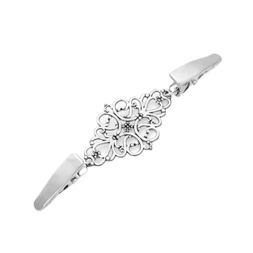 Hemd Clips 1 pc Frauen Kleid Dekor Retro Legierung Strickjacke Klammern for Stoff Kleidung Clip Befestigungen for Kleidung(Silver-A) von LCKKJHG