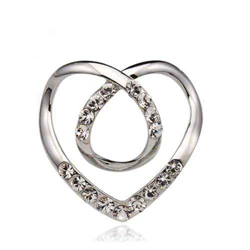 Hemd Clips Kristall Drei-Ring Schal Ring Brosche Schal Clip Schal Schnalle(Silver-M) von LCKKJHG