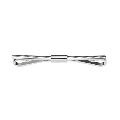 Hemd Clips Kupfer Kragen Bar Pin for Männer Gold Farbe Zwei Ton Clips Revers Designer Brosche(Silver B) von LCKKJHG