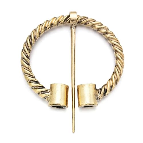 Hemd Clips Metall Runder Kreis Clip Schnalle Kleidung Ring Wickelhalter Seidenschal Ring Clip T-Shirt Krawattenklammer Frauen Ornament(Gold-Style-1) von LCKKJHG