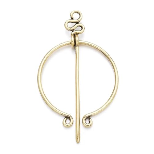 Hemd Clips Metall Runder Kreis Clip Schnalle Kleidung Ring Wickelhalter Seidenschal Ring Clip T-Shirt Krawattenklammer Frauen Ornament(Gold-Style-2) von LCKKJHG