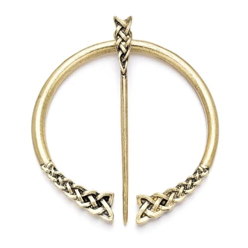 Hemd Clips Metall Runder Kreis Clip Schnalle Kleidung Ring Wickelhalter Seidenschal Ring Clip T-Shirt Krawattenklammer Frauen Ornament(Gold-Style-3) von LCKKJHG