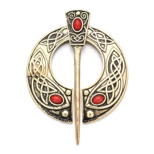 Hemd Clips Metall Runder Kreis Clip Schnalle Kleidung Ring Wickelhalter Seidenschal Ring Clip T-Shirt Krawattenklammer Frauen Ornament(Gold-Style-4) von LCKKJHG