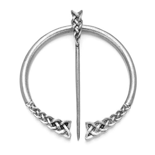 Hemd Clips Metall Runder Kreis Clip Schnalle Kleidung Ring Wickelhalter Seidenschal Ring Clip T-Shirt Krawattenklammer Frauen Ornament(Silver-Style-3) von LCKKJHG