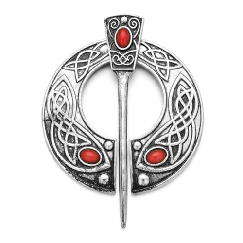 Hemd Clips Metall Runder Kreis Clip Schnalle Kleidung Ring Wickelhalter Seidenschal Ring Clip T-Shirt Krawattenklammer Frauen Ornament(Silver-Style-4) von LCKKJHG