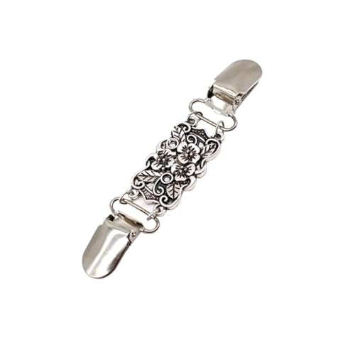 Hemd Clips Retro Cardigan Clips Verschlüsse Blumenmuster Rücken Cinch Clips Pullover Schal Kleid Kragen Brosche Clips von LCKKJHG