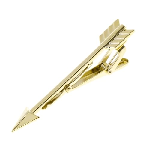 Krawattenklammer Schmuck Krawatte Dekoration Metall Pfeil Design Krawatte Clip Hemd Fitting Charms Brosche for Männer Gentleman Krawatten Pin(Gold) von LCKKJHG