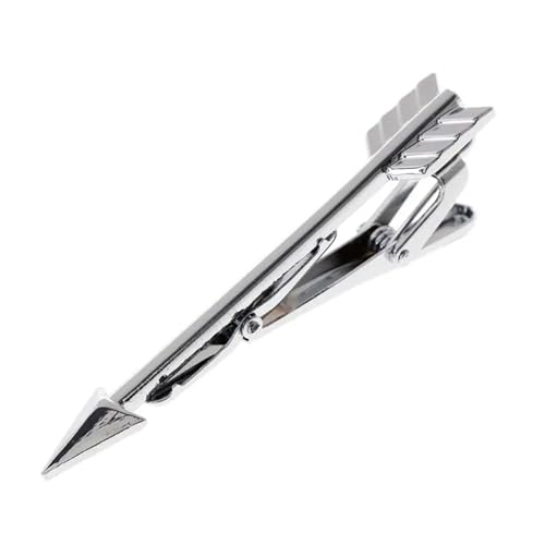 Krawattenklammer Schmuck Krawatte Dekoration Metall Pfeil Design Krawatte Clip Hemd Fitting Charms Brosche for Männer Gentleman Krawatten Pin(Silver) von LCKKJHG