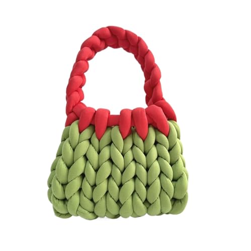 LCKKJHG Chunky Garn Gewebte UmhäNgetasche Bonbonfarbene handgestrickte Tasche, DIY-Klobige Tasche, Stricktasche(2,22cmx18cmx13cm) von LCKKJHG