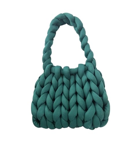 LCKKJHG Chunky Garn Gewebte UmhäNgetasche Bonbonfarbene handgestrickte Tasche, DIY-Klobige Tasche, Stricktasche(24,25cmX20cmX20CM) von LCKKJHG