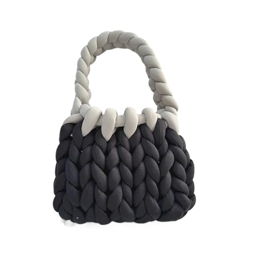 LCKKJHG Chunky Garn Gewebte UmhäNgetasche Bonbonfarbene handgestrickte Tasche, DIY-Klobige Tasche, Stricktasche(4,22cmx18cmx13cm) von LCKKJHG