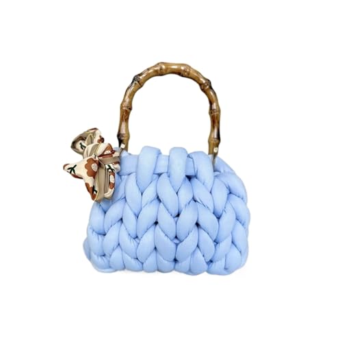 LCKKJHG Chunky Garn Gewebte UmhäNgetasche Crewel-Stricktasche, handgewebte Damentasche, handgemachte Strick-Diy-Tasche(26,22 * 18 * 10cm) von LCKKJHG