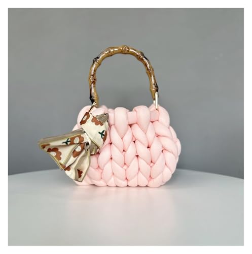 LCKKJHG Chunky Garn Gewebte UmhäNgetasche Crewel-Stricktasche, handgewebte Damentasche, handgemachte Strick-Diy-Tasche(6,22 * 18 * 10cm) von LCKKJHG