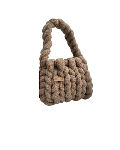 LCKKJHG Chunky Garn Gewebte UmhäNgetasche Handgemachte gestrickte Diy Handtasche Damentasche(1,22 * 18 * 13cm) von LCKKJHG