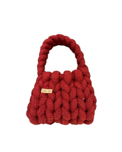 LCKKJHG Chunky Garn Gewebte UmhäNgetasche Handgemachte gestrickte Diy Handtasche Damentasche(22,25 * 20 * 18cm) von LCKKJHG