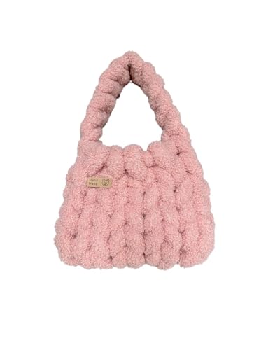 LCKKJHG Chunky Garn Gewebte UmhäNgetasche Handgemachte gestrickte Diy Handtasche Damentasche(4,22 * 18 * 13cm) von LCKKJHG
