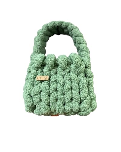 LCKKJHG Chunky Garn Gewebte UmhäNgetasche Handgemachte gestrickte Diy Handtasche Damentasche(5,22 * 18 * 13cm) von LCKKJHG
