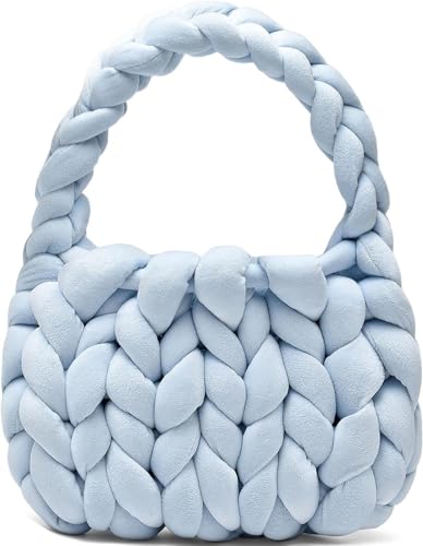 LCKKJHG Chunky Garn Gewebte UmhäNgetasche Samttasche Diy Handgemachte Stricktasche Tasche Kristallsamt Bewässerungskern Garn Stricktasche Handtasche(Colour 11,35X29cm) von LCKKJHG