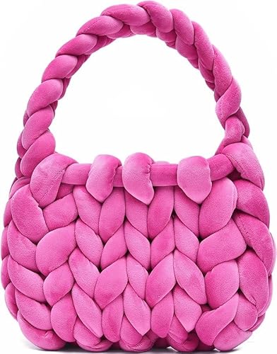 LCKKJHG Chunky Garn Gewebte UmhäNgetasche Samttasche Diy Handgemachte Stricktasche Tasche Kristallsamt Bewässerungskern Garn Stricktasche Handtasche(Colour 4,28X20cm) von LCKKJHG