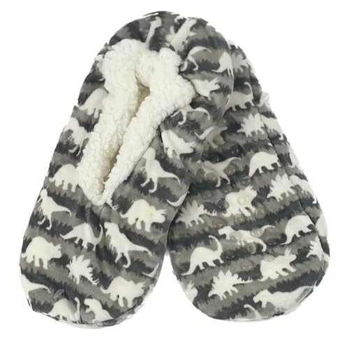 LCKKJHG Hausschuhe Socken Frauen Fuzzy Socke Winter Warm Dinosaurier Schneemann Bequem Schlafen Weichen Weiblichen Plüsch Rutschfesten Griff Thermische Kurze Boden Hausschuhe Socke(Dinosaur) von LCKKJHG