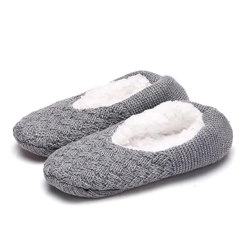 LCKKJHG Hausschuhe Socken Herren Damen Herbst Winter Bodensocken, verdickte Plüsch-Haushaltssocken, Hausschuhe Socken, EU 35–42 US 5–8,5(Light Gray,EU 35-37US 5-6) von LCKKJHG