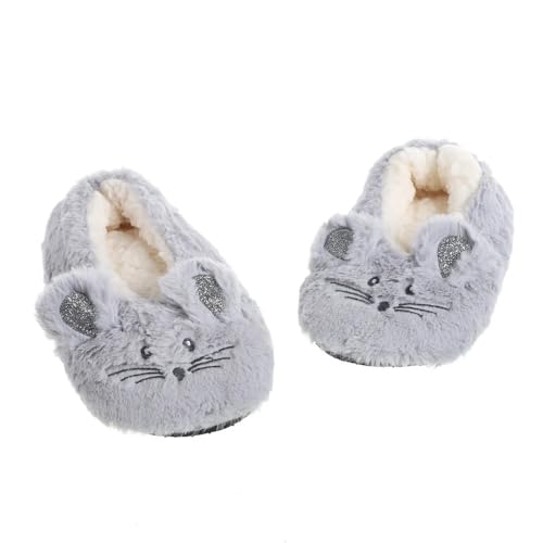 LCKKJHG Hausschuhe Socken Winter Warme Hausschuhe Frauen Hause Fuzzy Plüsch Non Slip Grip Innen Flauschigen Faule Weibliche Maus Ohren Stickerei Boden Schuh(Cyan,39-41) von LCKKJHG