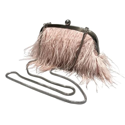 LCKKJHG clutch mit federn Feder Handtasche Frauen Abend Umhängetasche Perle Kette Schlange Schulter Tasche Luxus Taschen Party(Color-4) von LCKKJHG