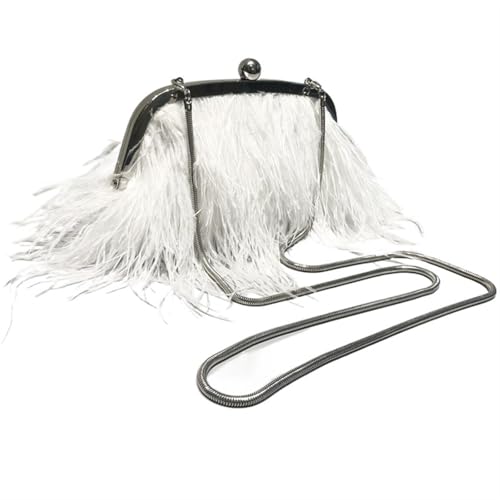 LCKKJHG clutch mit federn Feder Handtasche Frauen Abend Umhängetasche Perle Kette Schlange Schulter Tasche Luxus Taschen Party(Color-5) von LCKKJHG